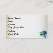 Abstracte Peacock Paint Spletters Visitekaartje (Achterkant)