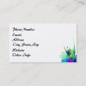 Abstracte Peacock Paint Spletters Visitekaartje (Achterkant)