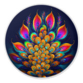 Abstracte Peacock Tail Keramische knop (Voorkant)