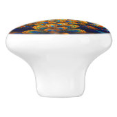 Abstracte Peacock Tail Keramische knop (Zijkant)