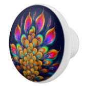 Abstracte Peacock Tail Keramische knop (Rechts)