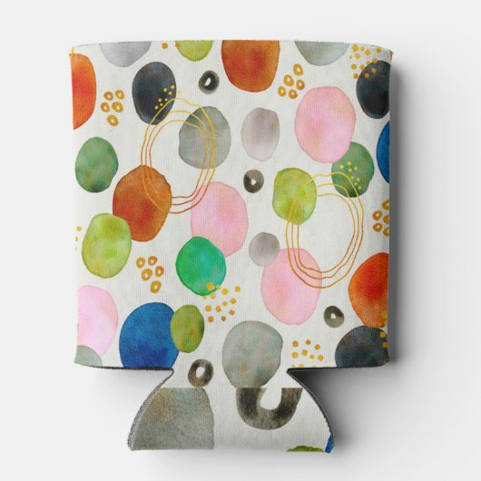 Abstracte pebble Gold Glitter Art Blikjeskoeler (Achterkant)