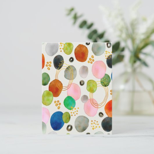 Abstracte pebble Gold Glitter Art Briefkaart (Staand voorkant)