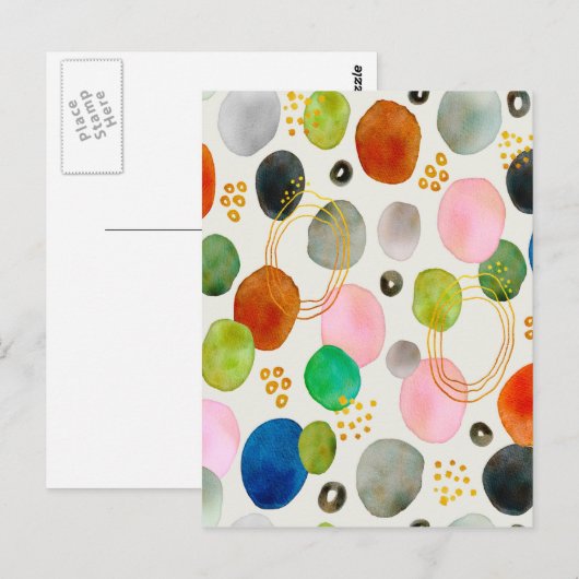 Abstracte pebble Gold Glitter Art Briefkaart (Voorkant / Achterkant)