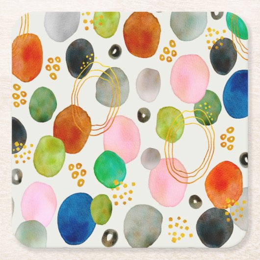 Abstracte pebble Gold Glitter Art Kartonnen Onderzetters (Voorkant)