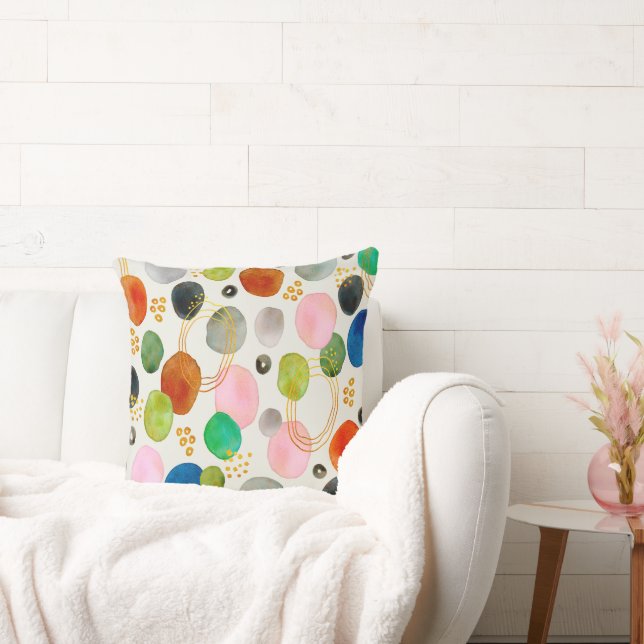 Abstracte pebble Gold Glitter Art Kussen (Bank)