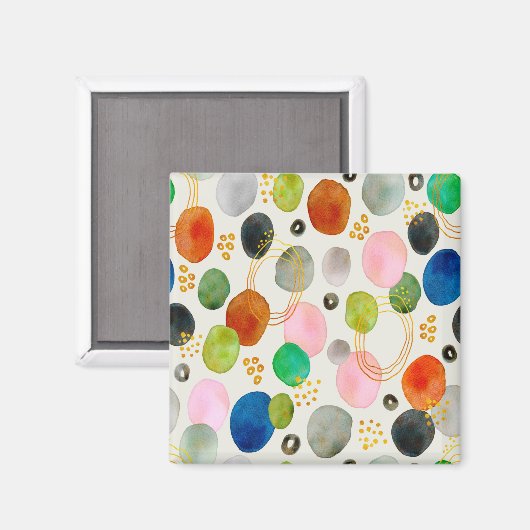 Abstracte pebble Gold Glitter Art Magneet (Voorkant / Achterkant)