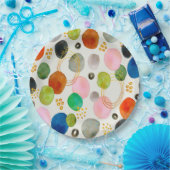 Abstracte pebble Gold Glitter Art Papieren Bordje (Feest)