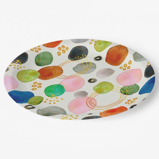 Abstracte pebble Gold Glitter Art Papieren Bordje (Gekanteld)