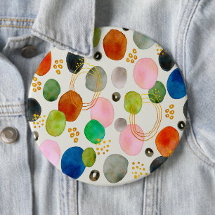 Abstracte pebble Gold Glitter Art Ronde Button 6,0 Cm