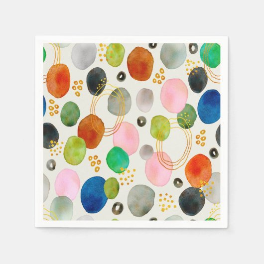 Abstracte pebble Gold Glitter Art Servet (Voorkant)