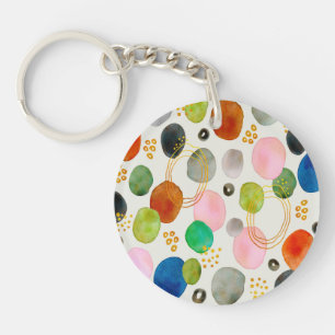 Abstracte pebble Gold Glitter Art Sleutelhanger
