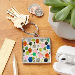 Abstracte pebble Gold Glitter Art Sleutelhanger