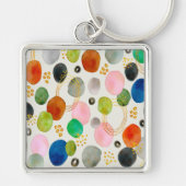 Abstracte pebble Gold Glitter Art Sleutelhanger (Voorkant)