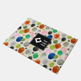 Abstracte Pebble Gold Glitter Art + Uw Logo Deurmat