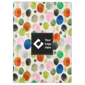 Abstracte Pebble Gold Glitter Art + Uw Logo Klembord (Achterkant)