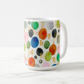 Abstracte Pebble Gold Glitter Art + Uw Logo Koffiemok (Voorkant rechts)