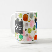 Abstracte Pebble Gold Glitter Art + Uw Logo Koffiemok (Voorkant links)