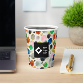 Abstracte Pebble Gold Glitter Art + Uw Logo Papieren Bekers