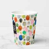 Abstracte Pebble Gold Glitter Art + Uw Logo Papieren Bekers (Links)