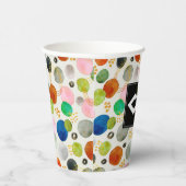 Abstracte Pebble Gold Glitter Art + Uw Logo Papieren Bekers (Rechts)