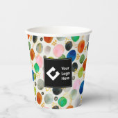 Abstracte Pebble Gold Glitter Art + Uw Logo Papieren Bekers (Voorkant)