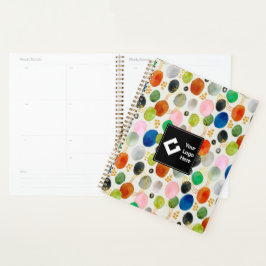 Abstracte Pebble Gold Glitter Art + Uw Logo Planner