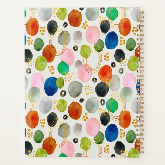 Abstracte Pebble Gold Glitter Art + Uw Logo Planner (Achterkant)