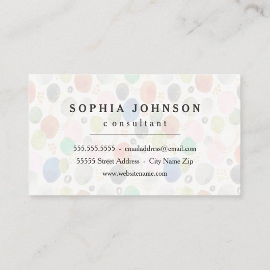 Abstracte pebble Gold Glitter Art Visitekaartje (Achterkant)