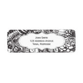 Abstracte pen en inktdoedelen etiket (Voorkant)