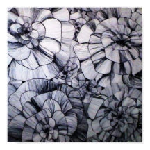 Abstracte pen Kunst van bloemen Poster