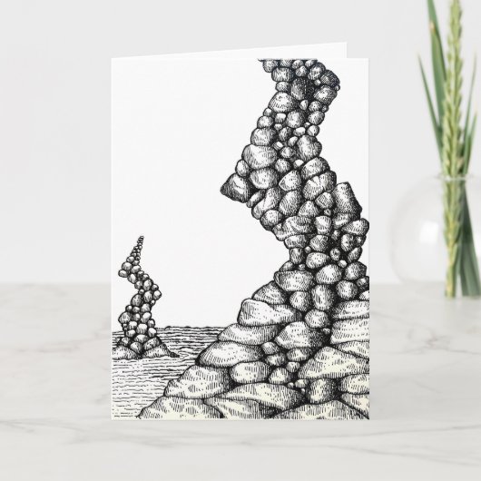 Abstracte Pen Schuin Kliffen Rotsen Tekenkaart Kaart (Voorkant)