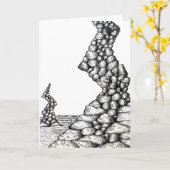 Abstracte Pen Schuin Kliffen Rotsen Tekenkaart Kaart (Gele Bloem)