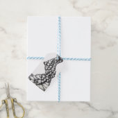 Abstracte pen schuine klippen rotsen tekening cadeaulabel (Met Touw)