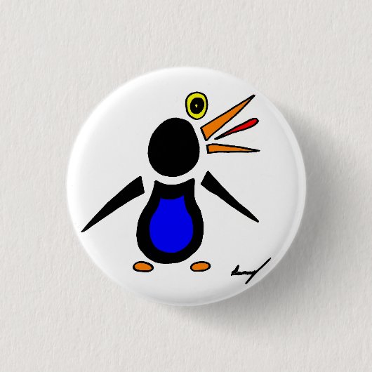 Abstracte Penguin Round Button (Voorkant)