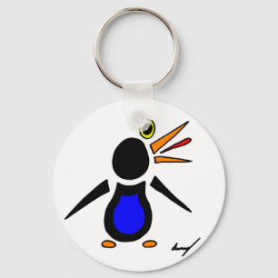 Abstracte Penguin Round Sleutelhanger