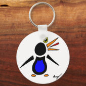 Abstracte Penguin Round Sleutelhanger (Voorkant)