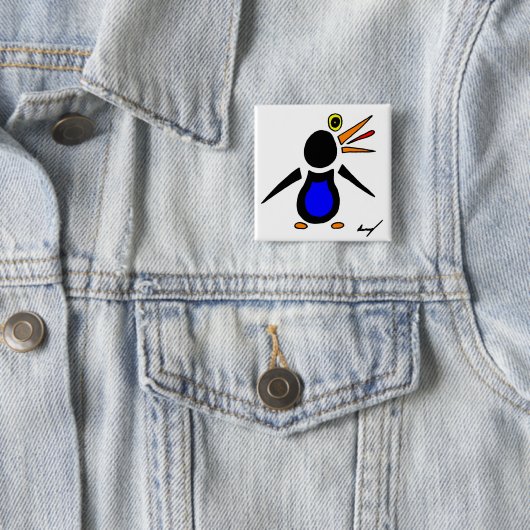 Abstracte Penguin Square Button (In situ)
