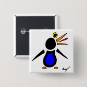 Abstracte Penguin Square Button (Voorkant /achterkant)