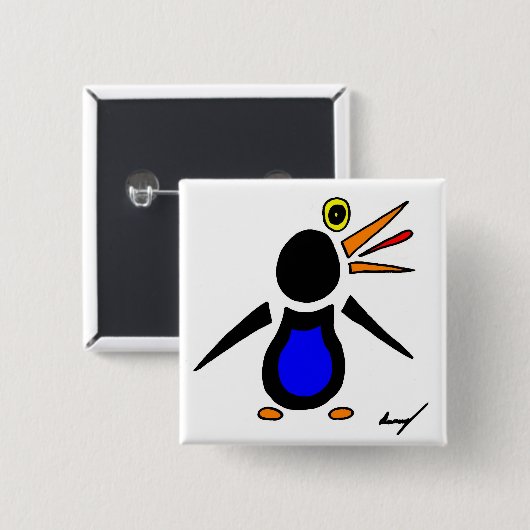 Abstracte Penguin Square Button (Voorkant /achterkant)