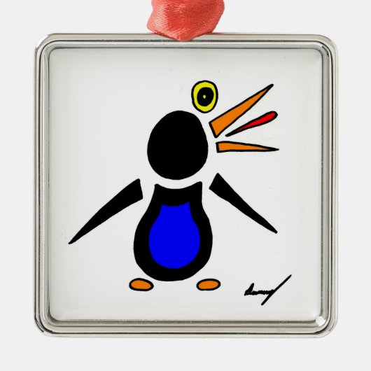 Abstracte Penguin Square Ornament (Voorkant)