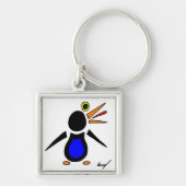 Abstracte Penguin Square Sleutelhanger (Voorkant)