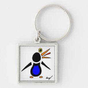 Abstracte Penguin Square Sleutelhanger