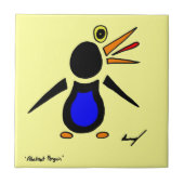 Abstracte Penguin Tile - Geel Tegeltje (Voorkant)