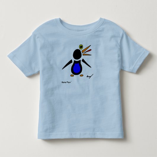Abstracte Penguin Toddler Ringer T-Shirt (Voorkant)
