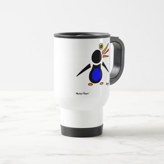 Abstracte Penguin Travel Mug Reisbeker (Voorkant rechts)