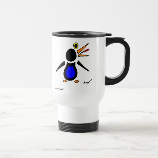 Abstracte Penguin Travel Mug Reisbeker (Rechts)