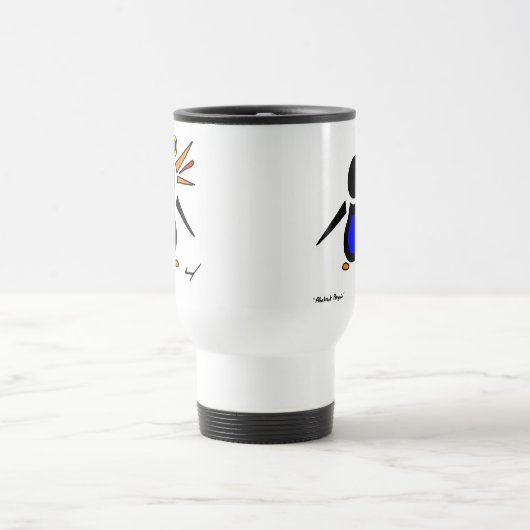 Abstracte Penguin Travel Mug Reisbeker (Center)