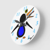 Abstracte Penguineklok Ronde Klok (Hoek)