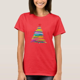 Abstracte penseelboom t-shirt